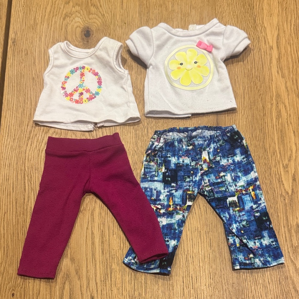 American Girl Doll Outfit Set - White, Pink, Blue